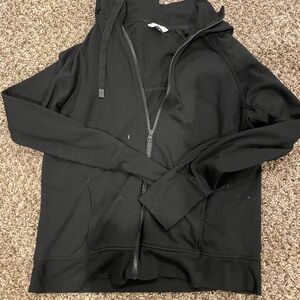 Black Full-Zip Hoodie with Hood